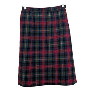 Vintage Pendleton Plaid Skirt Womens Size 8 Wool Lined Straight 24 Inch Waist